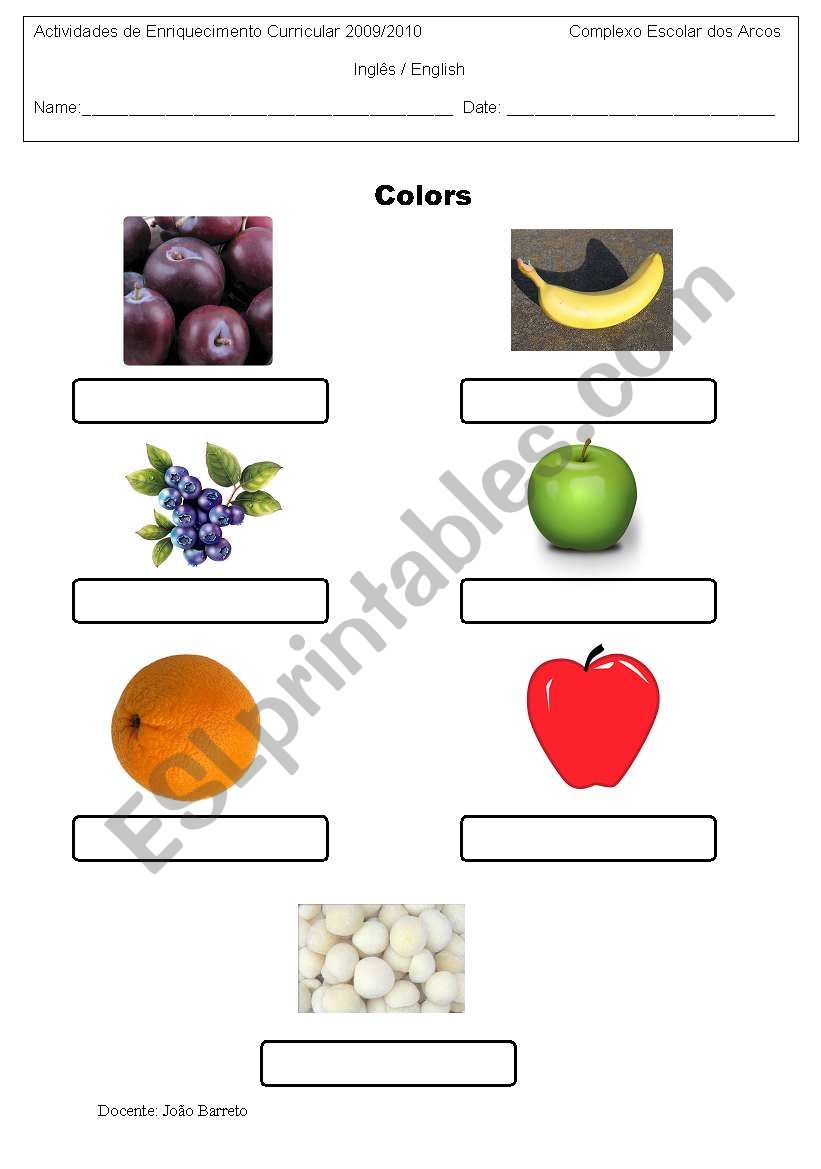Colours 1st and 2nd grade worksheet