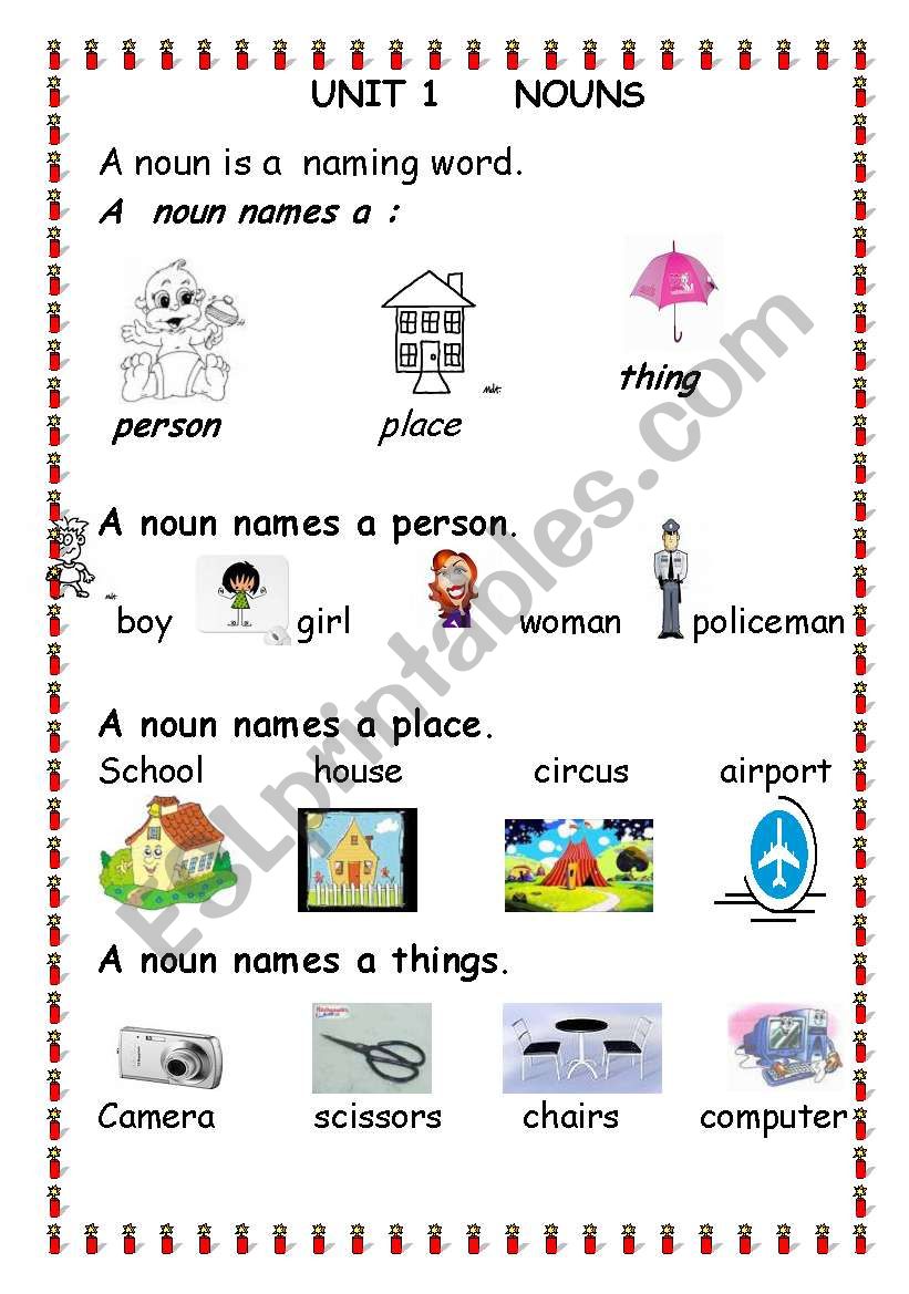 nouns worksheet