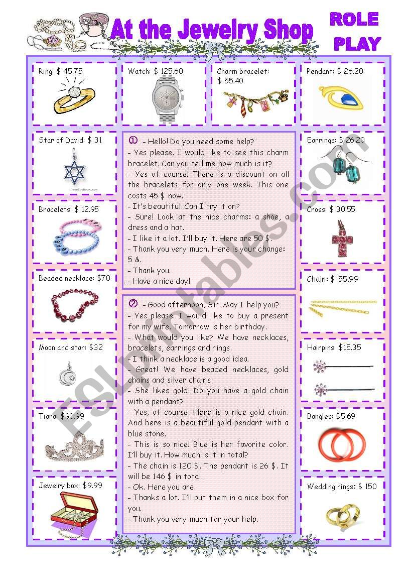 At the Jewelry Shop - Role Play