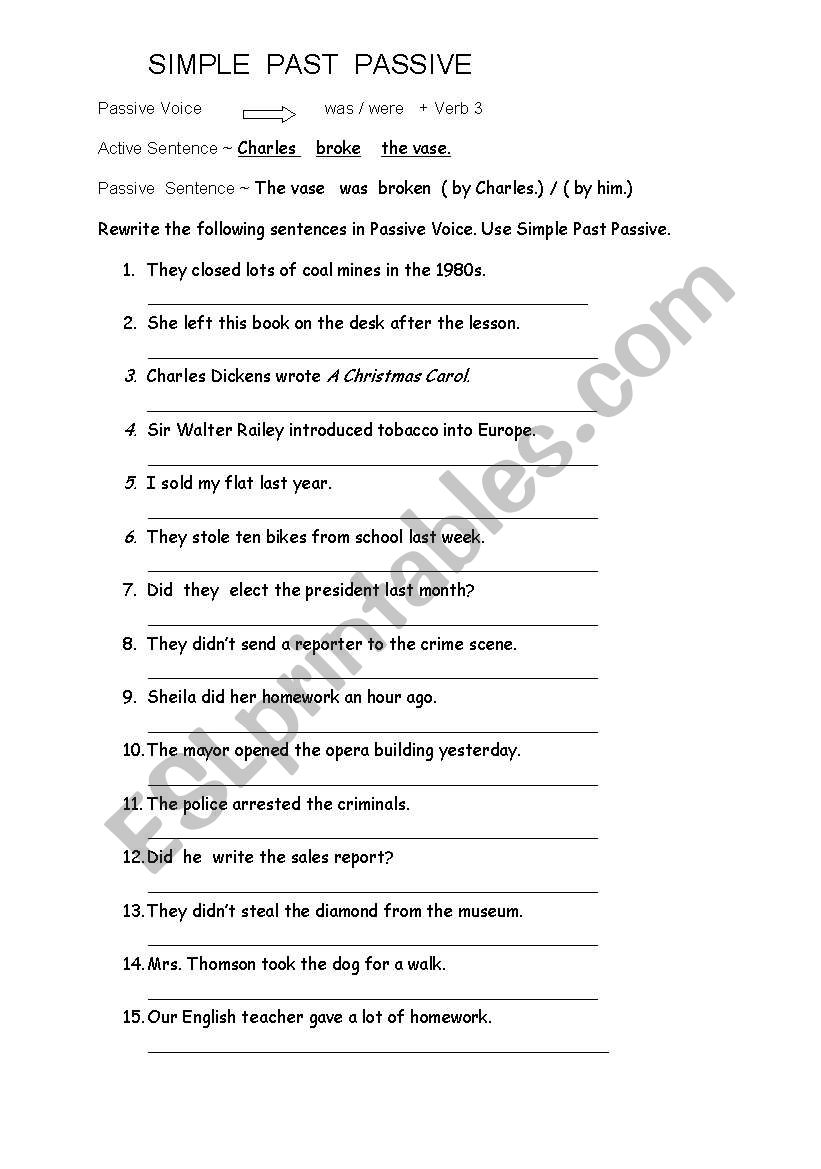 passive voice simple past tense