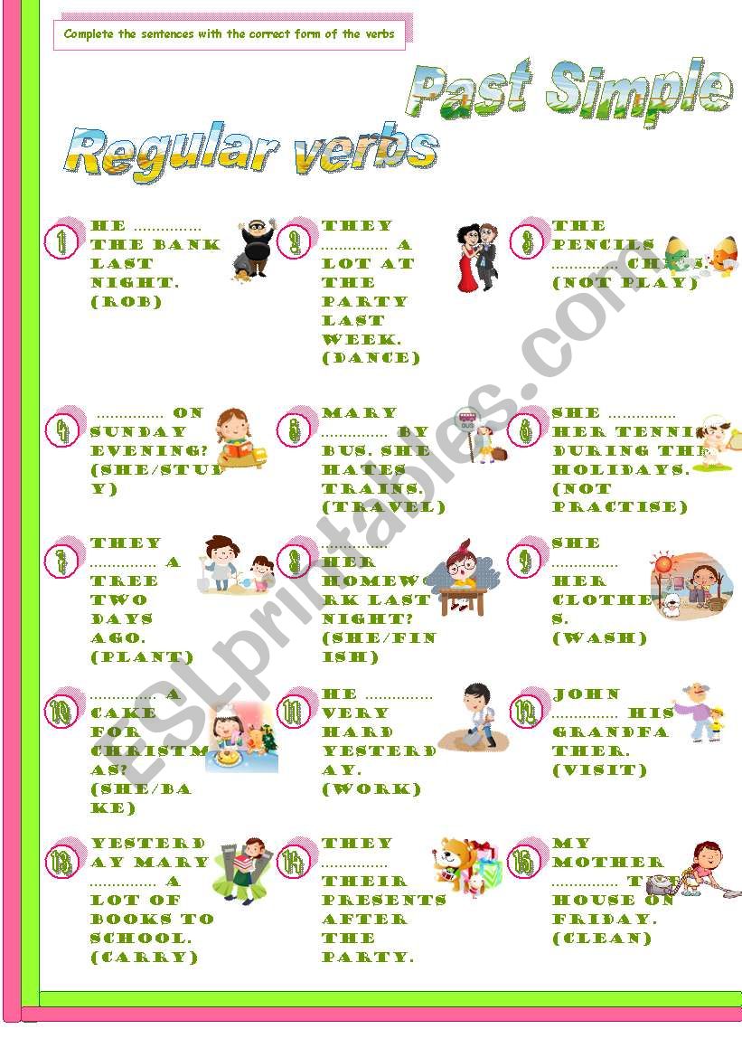 Past Simple-Regular Verbs worksheet