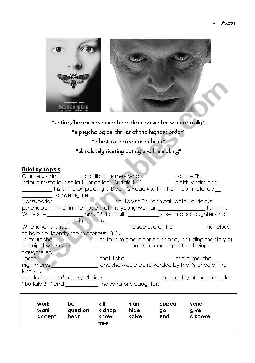 The Silence of the Lambs worksheet