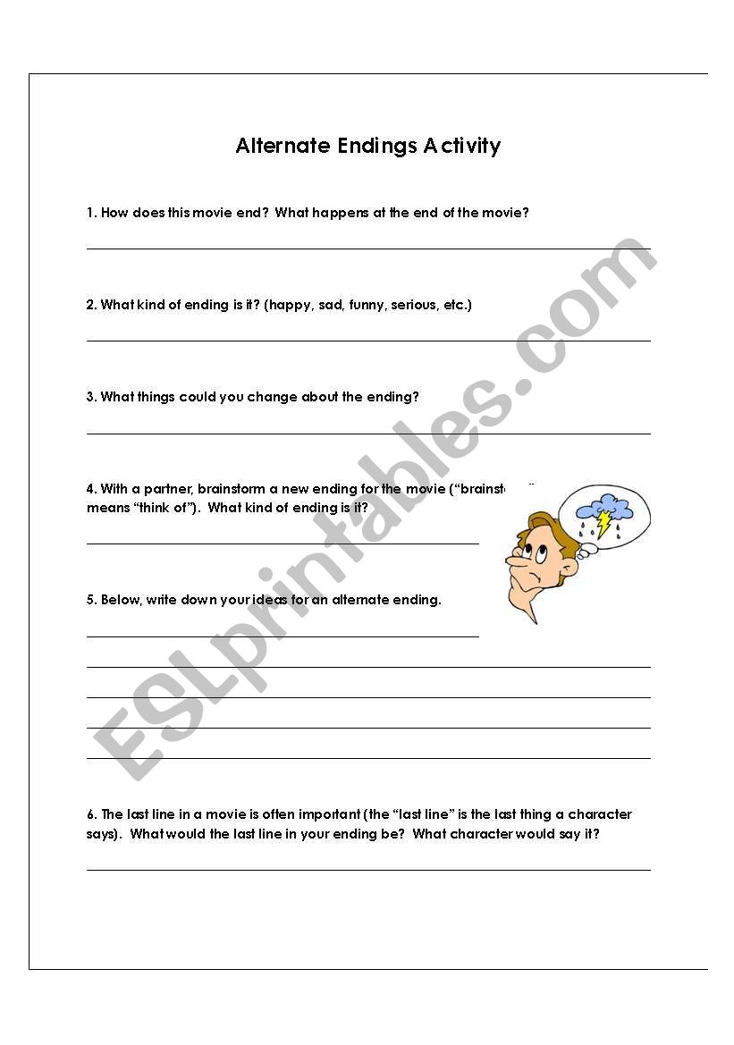 alternate ending worksheet worksheet
