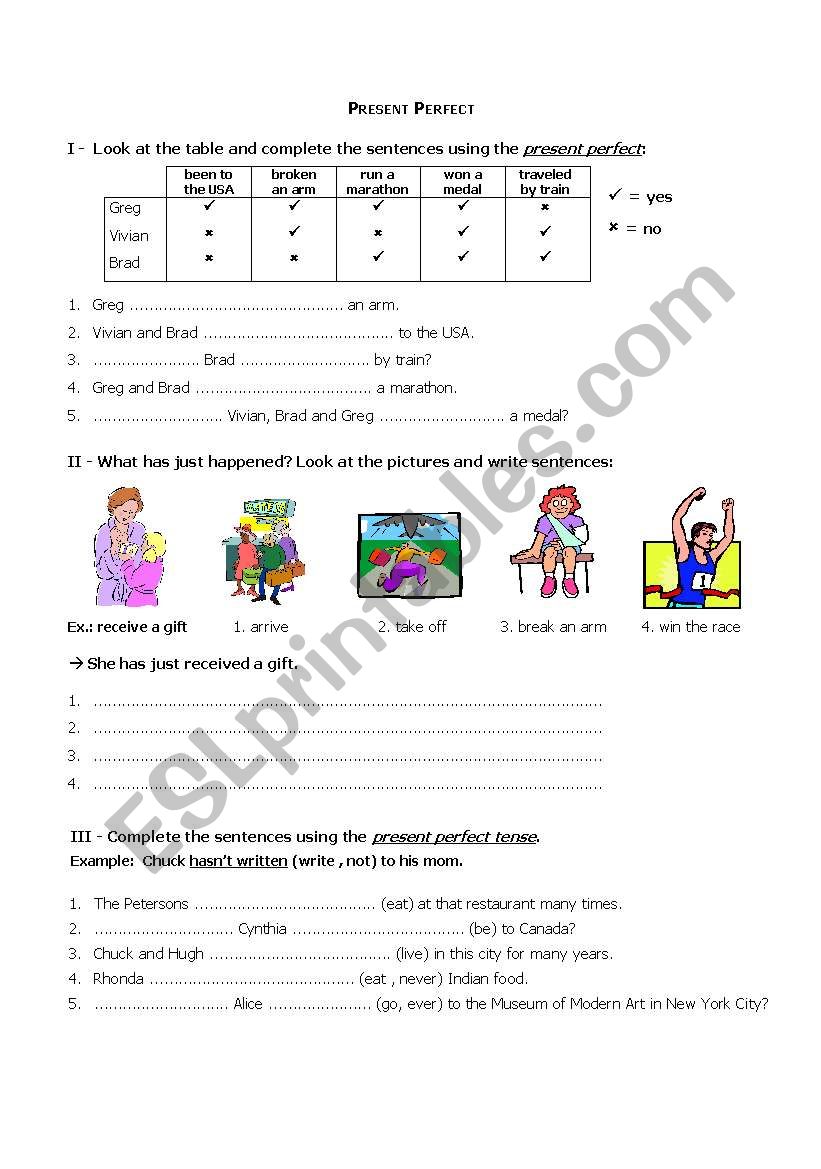 Present Perfect worksheet