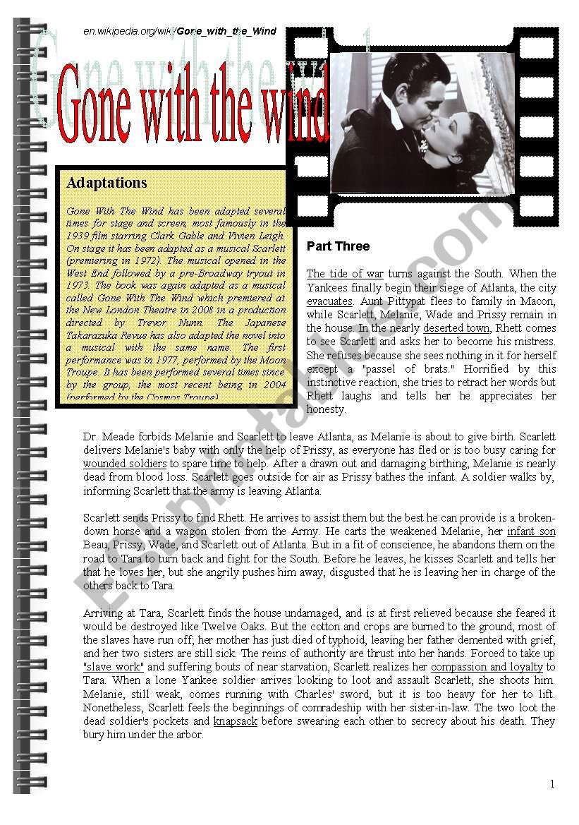 gone with the wind part 4 worksheet