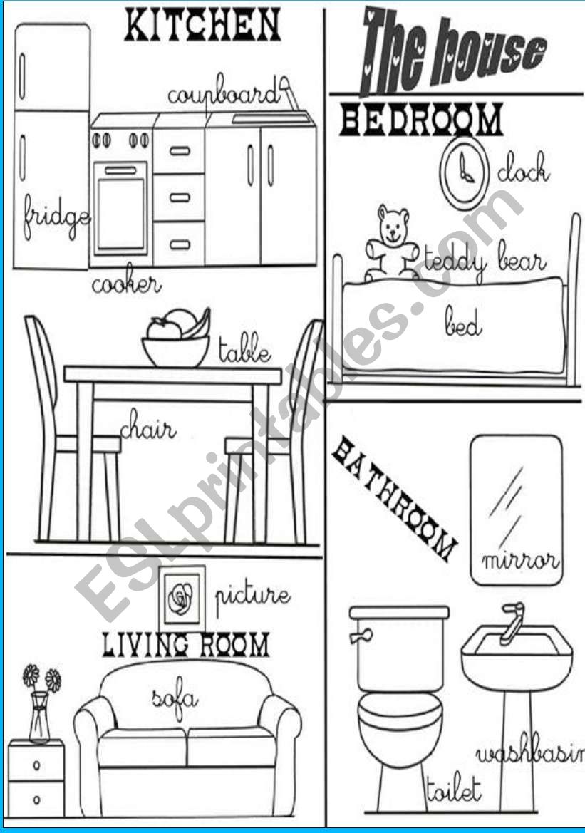 rooms - ESL worksheet by angelamoreyra