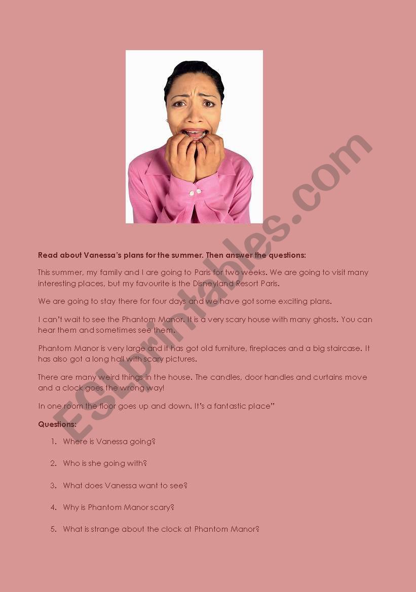 Vanessa´s story worksheet