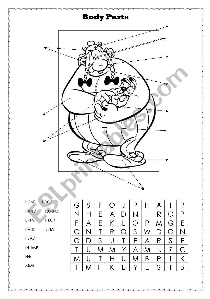 Body Parts - Asterix worksheet