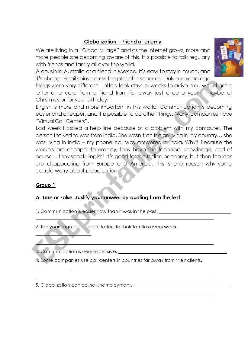 Test : Globalization worksheet