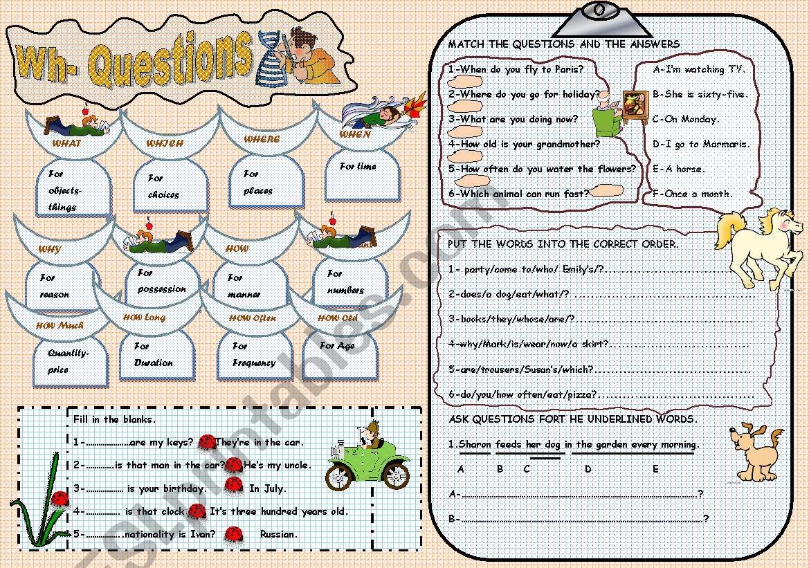 Wh- questions worksheet