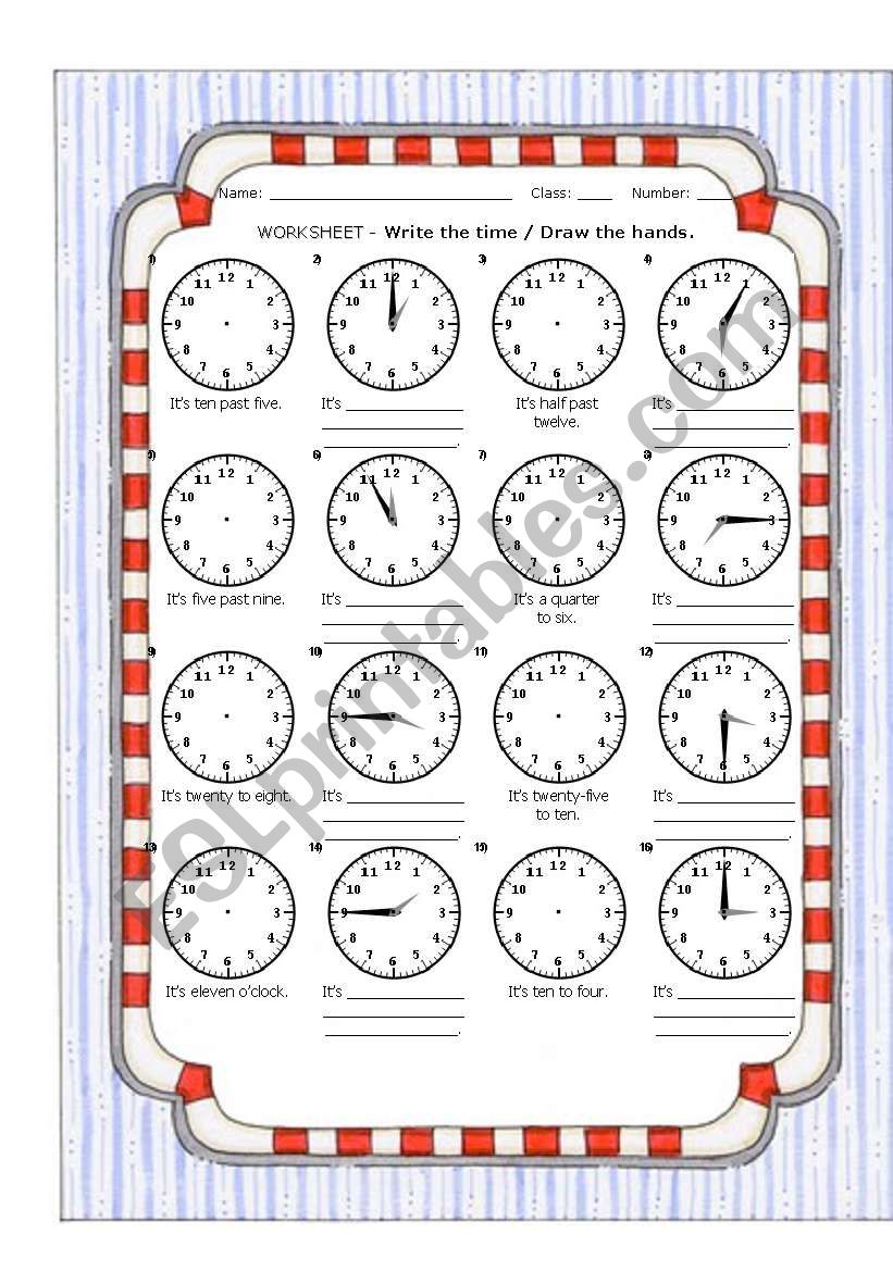 WHAT TIME IS IT?    #10 worksheet