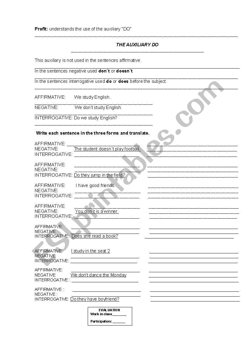 auxiliar do worksheet