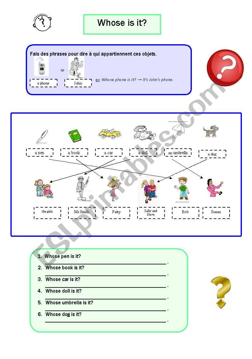 WHOSE IS IT? worksheet