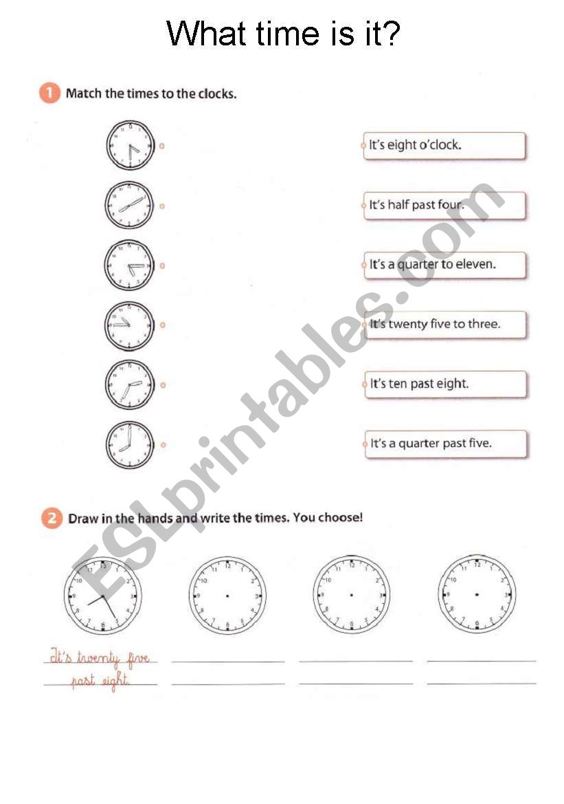 What time is it? worksheet