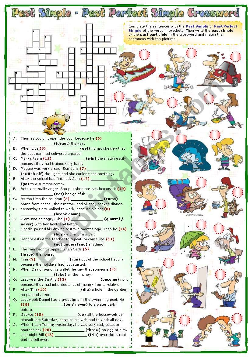 Past Simple - Past Perfect Simple Crossword