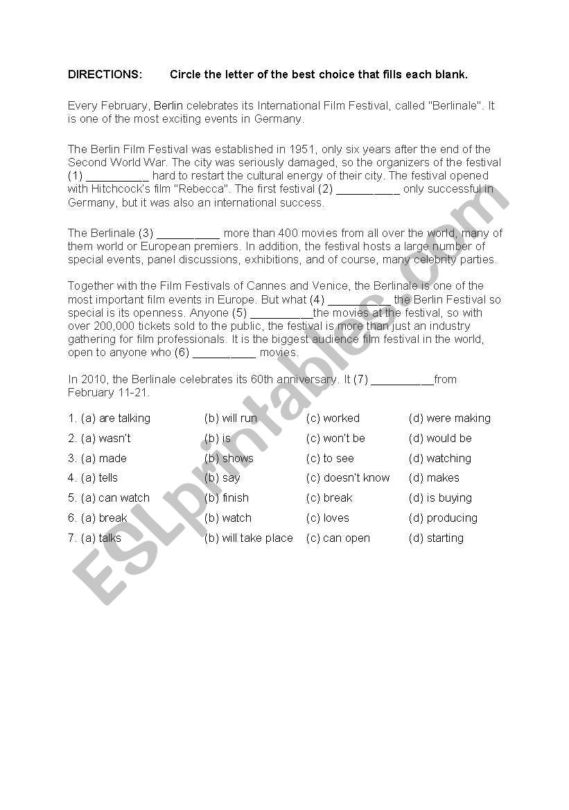 Verb Tenses worksheet