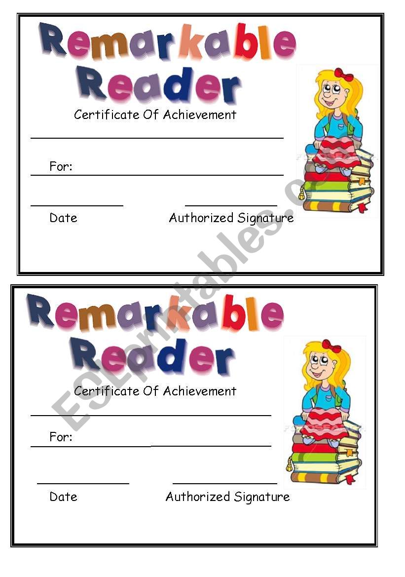 Certificate worksheet