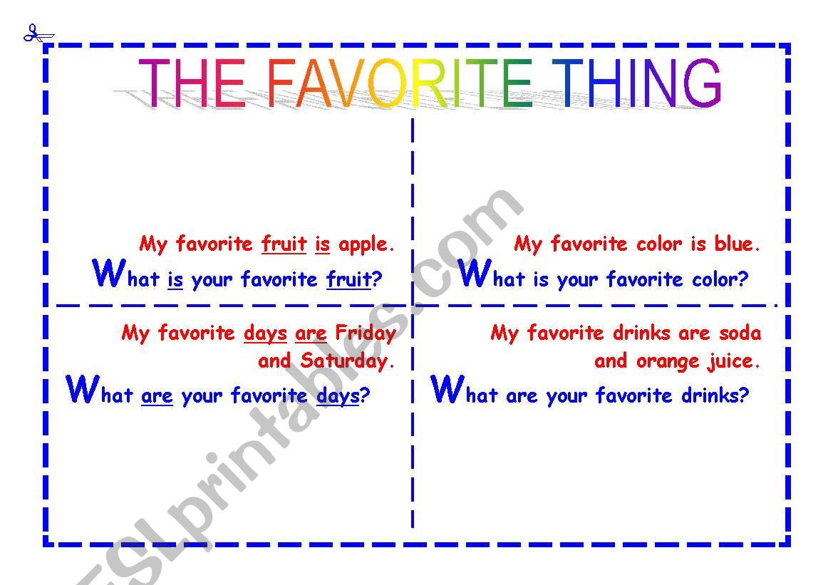 The favorite things worksheet