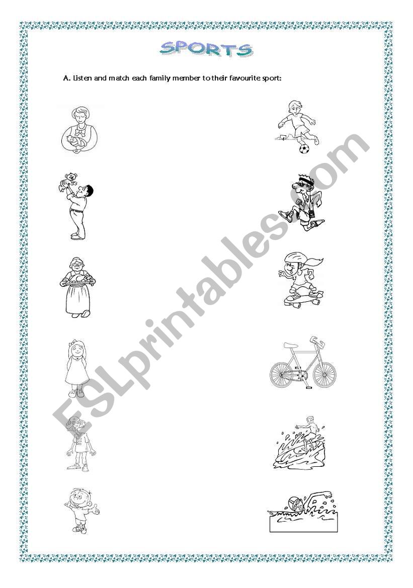 Sports and Family worksheet worksheet