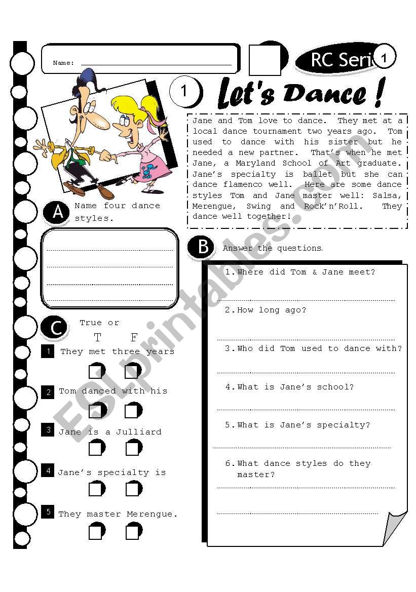 RC Series 10 - Lets Dance (Fully Editable + Answer Key)