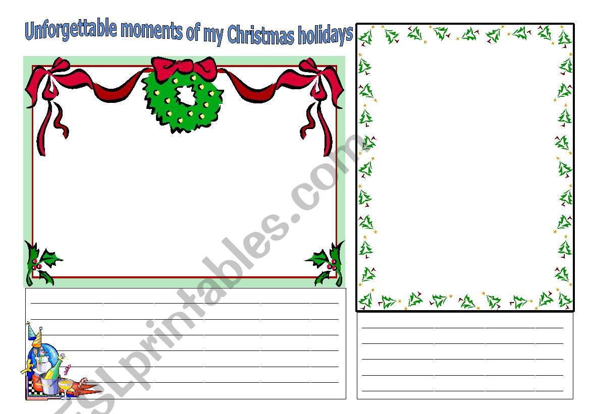 Christmas memories worksheet