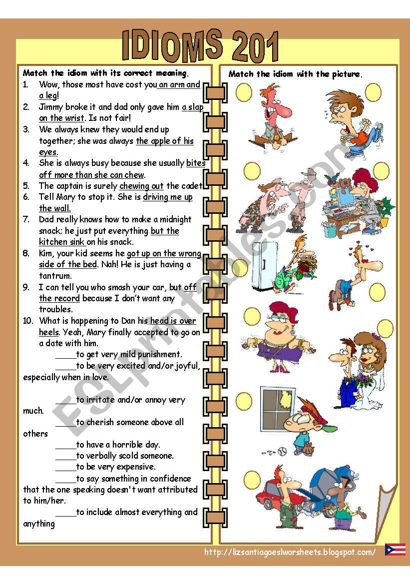 idioms 201 worksheet