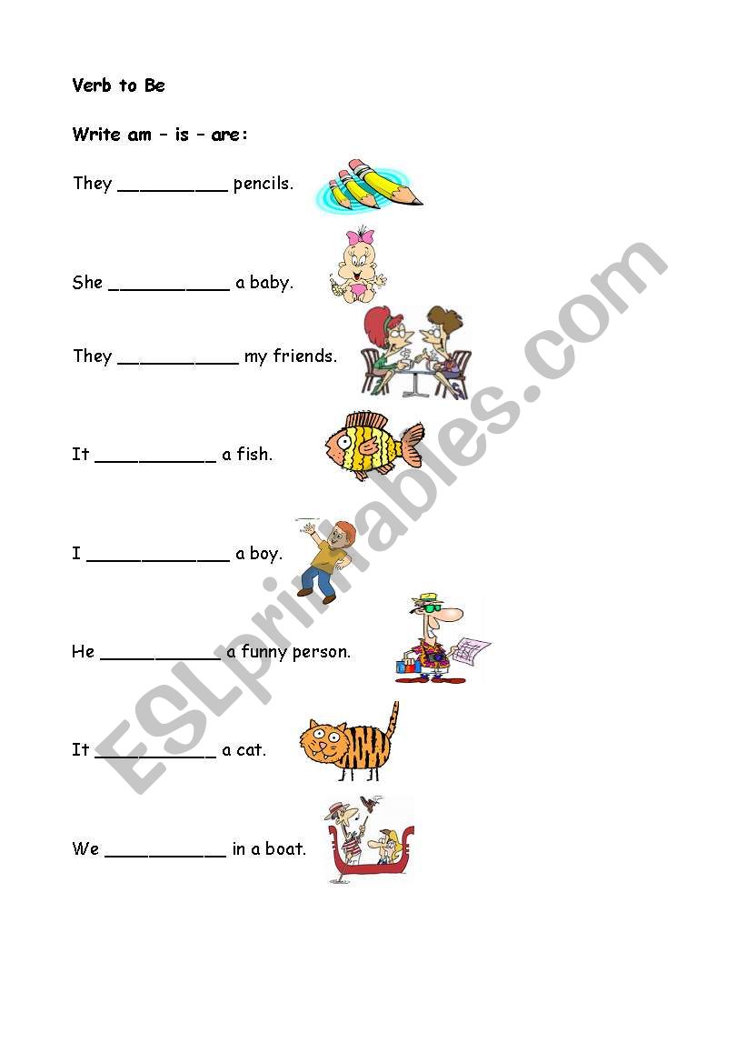 verb to be worksheet