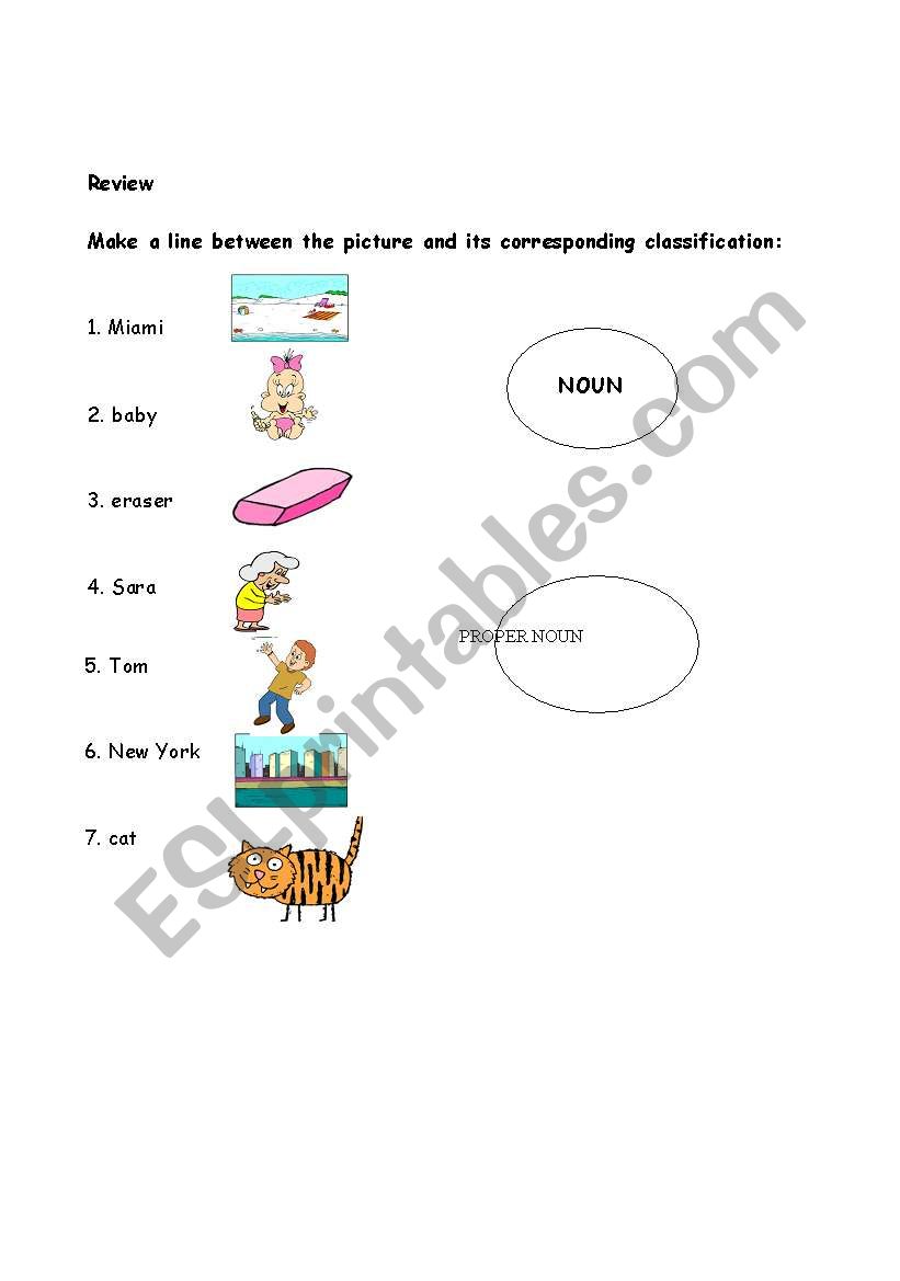 noun or proper noun? worksheet