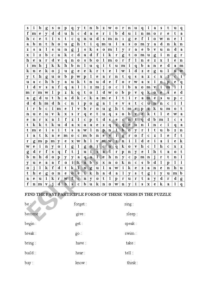 puzzle worksheet