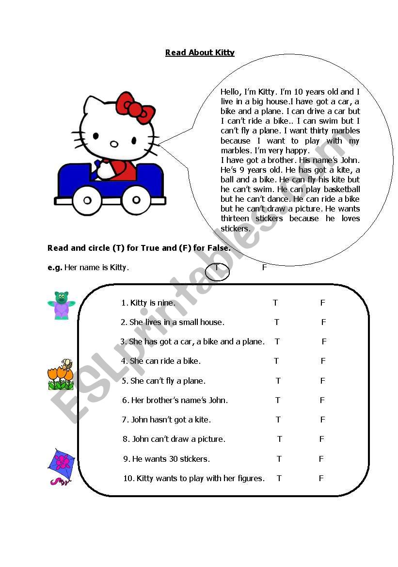 Reading for specific information - True / False