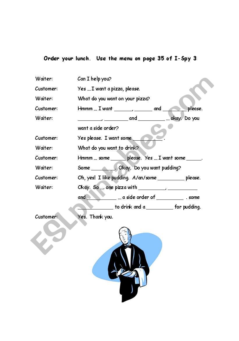 Restaurant Roleplay worksheet