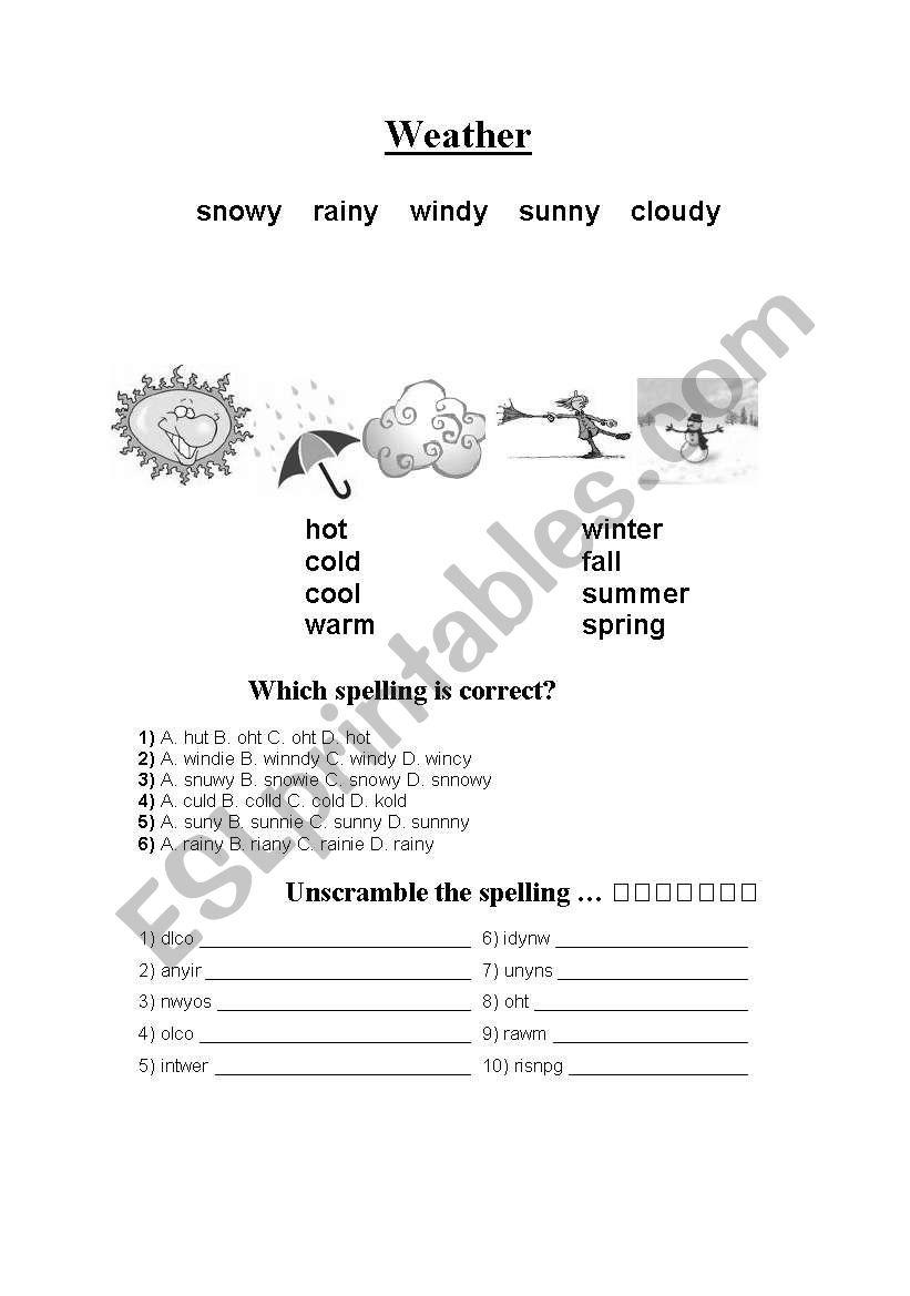weather worksheet