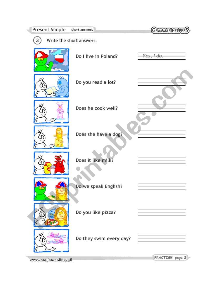 present simple tense worksheet