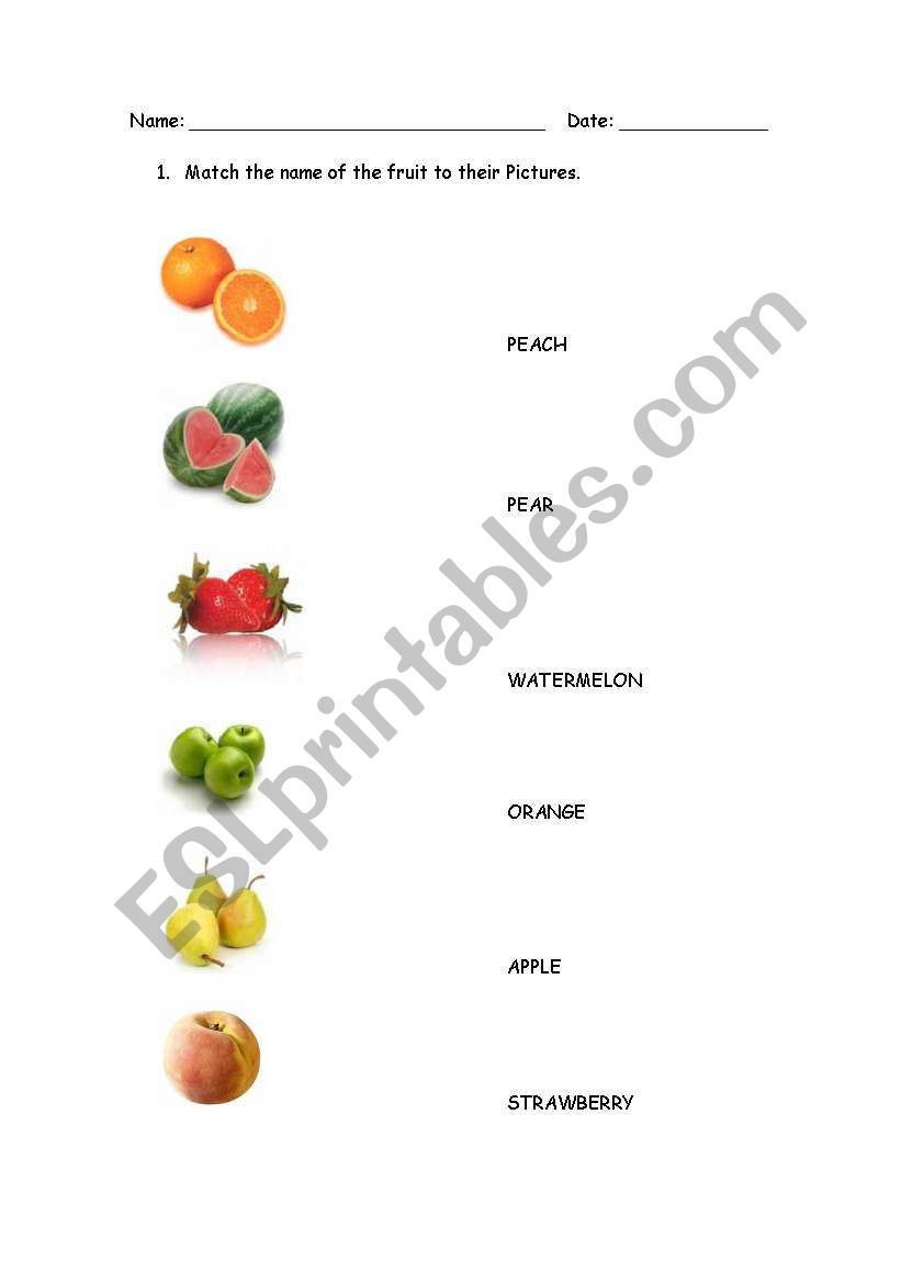 fruit worksheet