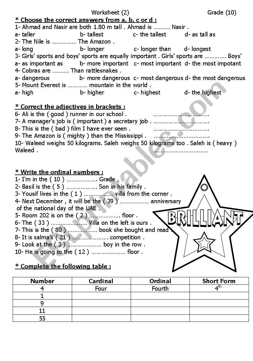 Grammar revision worksheet