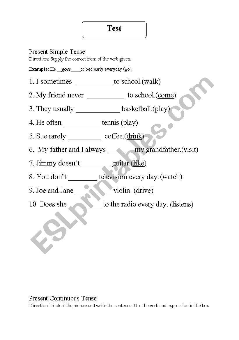 present  simple worksheet