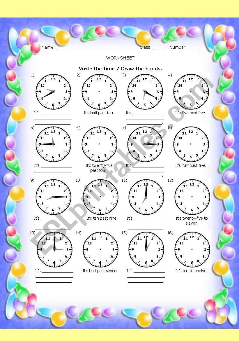 WHAT TIME IS IT?    #11 worksheet