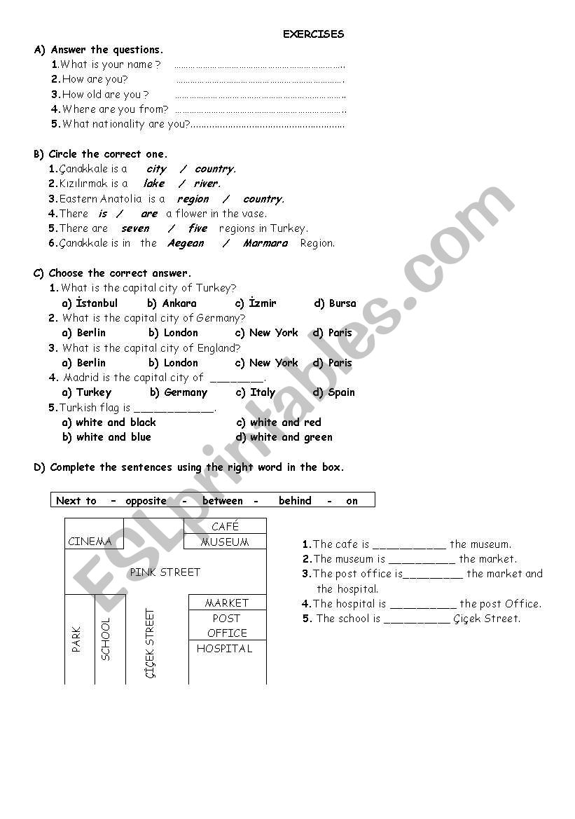 EXERCISES worksheet