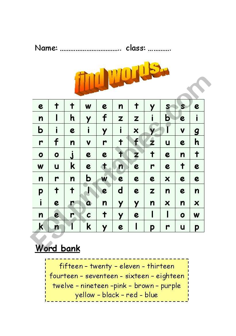 CROSS WORDS GAME worksheet
