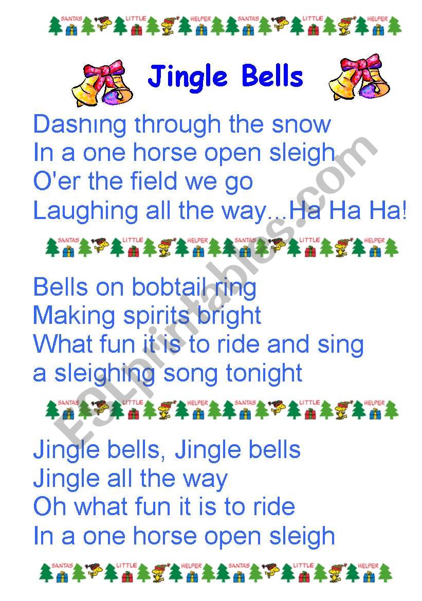 Lyrics To Jingle Bells Printable Printable World Holiday