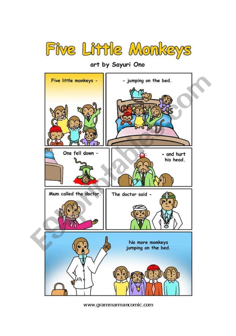 Five Little Monkeys - comic and chant