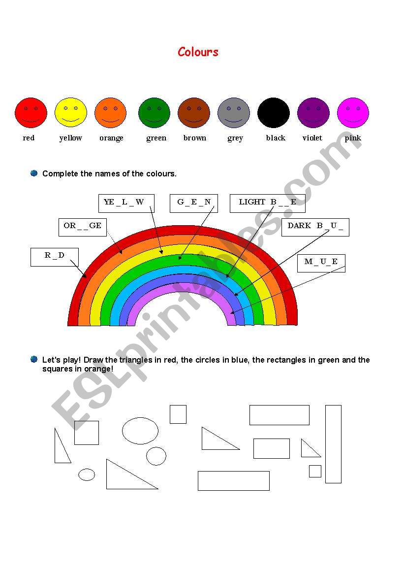 COLOURS worksheet