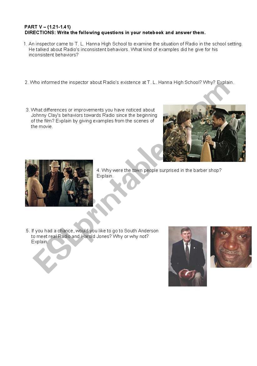 RADIO-PART 5-(1.21-1.41 mins) worksheet