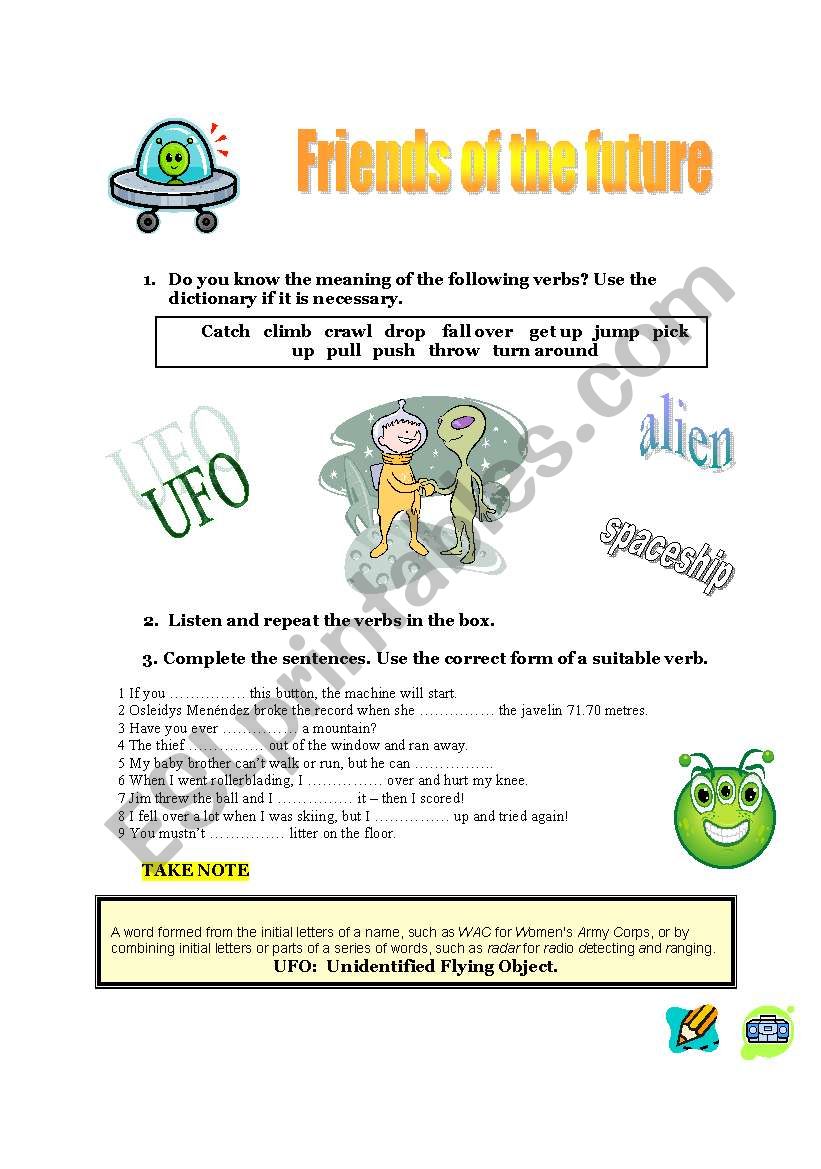 Friends of the future worksheet