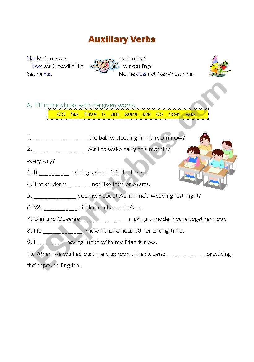 Auxiliary Verbs worksheet