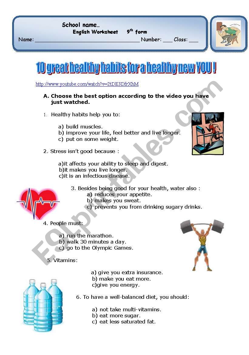 10 HEALTHY HABITS FOR A HEALTHY NEW YOU ! (2 pages)