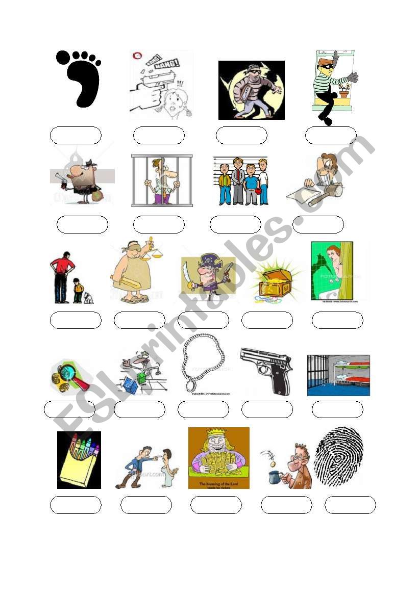 Crime Words Vocabulary  worksheet