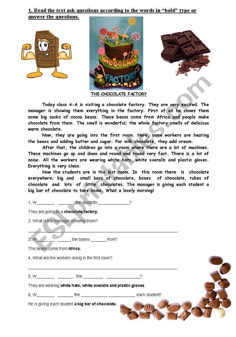 chocolate worksheet