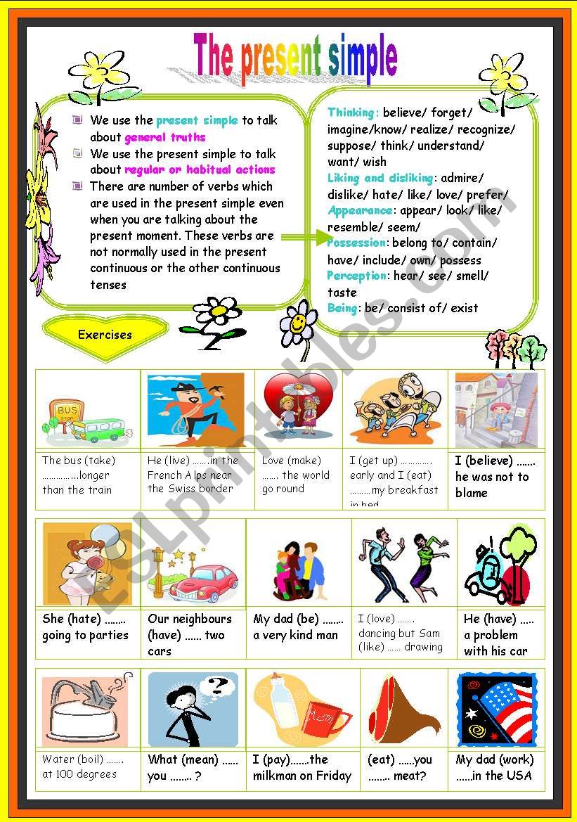 the present simple worksheet