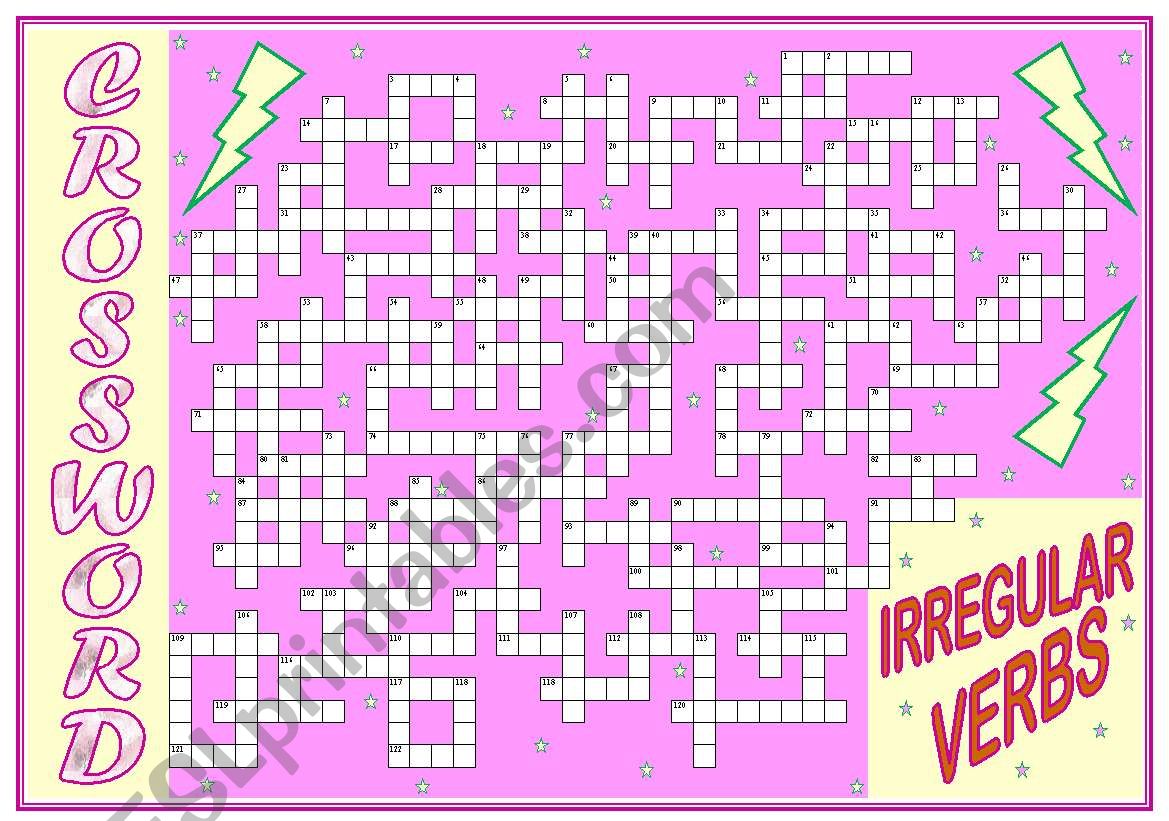 IRREGULAR VERBS CROSSWORD worksheet